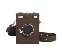 YIGZYCN Borsa a tracolla per fotocamera retrò, design a conchiglia, tracolla regolabile, tasche interne, per matrimoni e uso quotidiano, spalla retrò, Caff