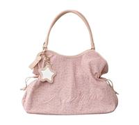 YIGZYCN Borsa da donna in tela alla moda con stampa leopardata e stelle, spaziosa spalla per viaggi e commissioni quotidiane, B, Medium