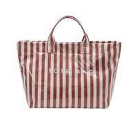YIGZYCN Borsa in PVC trasparente con manico superiore alla moda con design a righe a blocchi di colore grandi tasche organizzate interne in PVC con maniglia superiore, Rosso