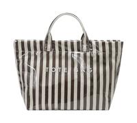 YIGZYCN Borsa in PVC trasparente con manico superiore alla moda con design a righe a blocchi di colore grandi tasche organizzate interne in PVC con maniglia superiore, Caff