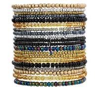 YIGZYCN Braccialetti con perline multicolore retrò dal design elastico, gioielli etnici adatti per tutti i giorni gioielli etnici regolabili