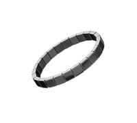 YIGZYCN Braccialetti in pietra ematite nera fatti a mano con perline quadrate elastiche unisex accessori braccialetti elastici gioielli unisex, Misura unica, come descritto