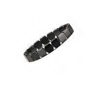YIGZYCN Braccialetti in pietra ematite nera fatti a mano con perline quadrate elastiche unisex accessori braccialetti elastici gioielli unisex, Misura unica, come descritto