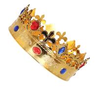 YIGZYCN Cappello da regina per compleanno, corona da re e regina, accessorio per costume di Halloween, per bambini e adulti, Corona d'oro del re, 4-6