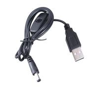 YIGZYCN Cavo di alimentazione da USB a CC 5,5 x 2,1 mm, con pulsante di commutazione, per dispositivi elettronici da 5 V, lunghezza 100 cm, colore nero