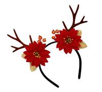YIGZYCN Cerchietto con corna di fiore copricapo natalizio per feste di Natale, accessori per cosplay, accessori per capelli eleganti per donne ragazze adolescenti sfusi