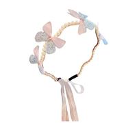YIGZYCN Cerchietto per capelli da ragazza, con perle e farfalle, corone per la regina di compleanno, accessori per foto, elegante copricapo per costume