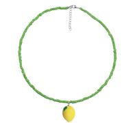 YIGZYCN Collana colorata con perline di riso con ciondolo a forma di frutta, catena per clavicola, lunghezza regolabile, accessorio per donne e ragazze adolescenti