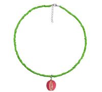 YIGZYCN Collana colorata con perline di riso con ciondolo a forma di frutta, catena per clavicola, lunghezza regolabile, accessorio per donne e ragazze adolescenti