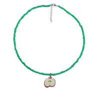 YIGZYCN Collana colorata con perline di riso con ciondolo a forma di frutta, catena per clavicola, lunghezza regolabile, accessorio per donne e ragazze adolescenti