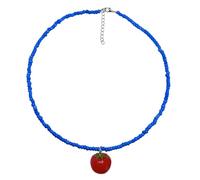 YIGZYCN Collana colorata con perline di riso con ciondolo a forma di frutta, catena per clavicola, lunghezza regolabile, accessorio per donne e ragazze adolescenti