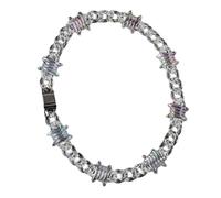 YIGZYCN Collana con catena in acrilico con spine, per uomo e donna, hip hop, punk, girocollo, ciondolo, catena clavicola, accessorio unisex