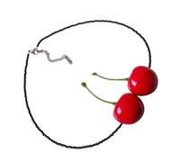 YIGZYCN Collana con ciondolo a forma di ciliegia, con simbolo dolce, in vetro, per aggiungere un tocco di dolcezza a qualsiasi outfit come regalo di compleanno