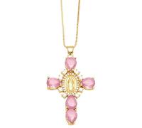 YIGZYCN Collana con croce sacra con strass scintillanti, elegante ornamento per uomini e donne alla moda decorazioni scintillanti