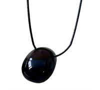 YIGZYCN Collana da donna moderna con ciondolo ovale geometrico, lunghezza regolabile, elegante catena per maglione da indossare tutti i giorni, collana dichiarazione per le donne