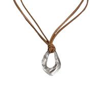 YIGZYCN, collana girocollo con ciondolo in acrilico trasparente, rotonda, collana in velluto per gli amanti della moda