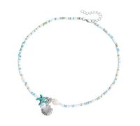 YIGZYCN Collana girocollo con perline alla moda con ciondolo a forma di stella marina ornamento elegante catena di perline gioielli unico accessorio dichiarazione