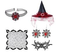 YIGZYCN Collana girocollo da donna con cappello da strega, per Halloween, travestimento, cosplay, accessori per costume da strega
