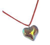 YIGZYCN Collana girocollo in vetro a forma di cuore alla moda, versatile, accessorio per gioielli in vetro per donne simbolo di tutte le età