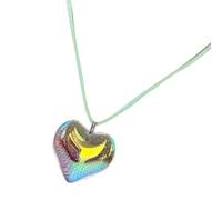 YIGZYCN Collana girocollo in vetro a forma di cuore alla moda, versatile, accessorio per gioielli in vetro per donne simbolo di tutte le età