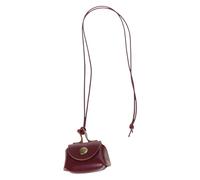 YIGZYCN Collana in pelle alla moda da appendere al collo, per borse e cuffie, collana con ciondolo per borse e monete, per abiti eleganti, ciondolo in pelle nera