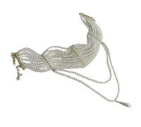 YIGZYCN Collana multistrato di perle con graziose nappe, accessorio per feste e riunioni di lavoro, elegante collana alla moda