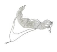 YIGZYCN Collana multistrato di perle con graziose nappe, accessorio per feste e riunioni di lavoro, elegante collana alla moda