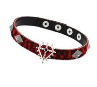 YIGZYCN Collana punk in pelle PU con fascia da collo gotica accessori per gioielli regali, Metallo