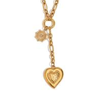 YIGZYCN Collana semplice alla moda con ciondolo a forma di cuore, gioiello per il collo per coppie giovani o amici intimi