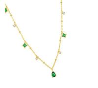 YIGZYCN Collana vintage con smeraldo collana a catena alla moda con struttura in metallo adatta per l'uso quotidiano o eventi formali gioielli da collo moderni