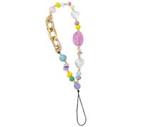 YIGZYCN Colorful perline telefono catena cinghia fascino portachiavi cordino telefono braccialetto acrilico portachiavi donna borsa ornamento gioielli regalo portachiavi perline