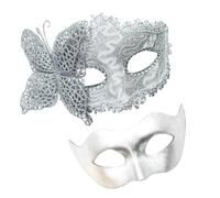 YIGZYCN Coppia Masquerade Mask Coppia Masquerade Eye Mask Mezza Viso Halloween Costume Maschera Per Donne Uomini Halloween Matrimonio Prom