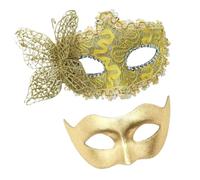 YIGZYCN Coppia Masquerade Mask Coppia Masquerade Eye Mask Mezza Viso Halloween Costume Maschera Per Donne Uomini Halloween Matrimonio Prom