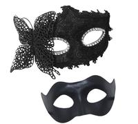 YIGZYCN Coppia Masquerade Mask Coppia Masquerade Eye Mask Mezza Viso Halloween Costume Maschera Per Donne Uomini Halloween Matrimonio Prom