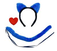 YIGZYCN Costume da animale di Halloween Set Bambini Gatti Cani Asini Outfit Con Fascia Naso Coda Papillon Gonna Calze Guanti Cosplay Accessori Set