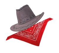 YIGZYCN Costume da cowboy occidentale per bambini e adulti, cappello da cowboy con bandana, set per Halloween