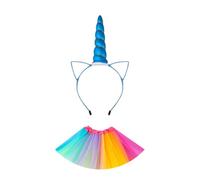 YIGZYCN Costume da principessa con unicorni, per bambini, gonna tutù con unicorni, fascia per capelli per feste di Halloween
