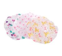 YIGZYCN Cuffia da doccia impermeabile in plastica elastica per capelli da bagno e salone, colore: bianco e nero