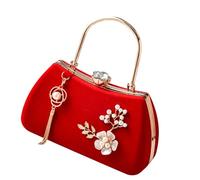 YIGZYCN Delicata borsa a tracolla con dettaglio floreale borsa a tracolla per feste di nozze, serate fuori e celebrazioni pendolari borsa, Rosso