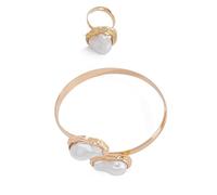 YIGZYCN Design unico irregolare perle anelli e gioielli set di accessori moda per le donne in stile barocco francese set di gioielli da sposa