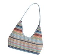 YIGZYCN Elegante borsa a tracolla in paglia con scomparti spaziosi, leggera e permanente per uso quotidiano, Blu