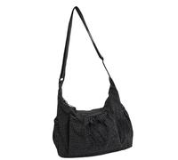 YIGZYCN Elegante borsa con coulisse resistente all'usura con cinturino ergonomico casual coreano estetico spalla ascellare per uso quotidiano borsa ascellare, Nero