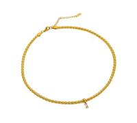 YIGZYCN Elegante collana con zircone colorato per le donne catena regolabile girocollo gioielli resistente all'ossidazione accessorio