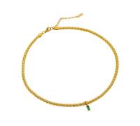YIGZYCN Elegante collana con zircone colorato per le donne catena regolabile girocollo gioielli resistente all'ossidazione accessorio