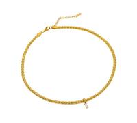YIGZYCN Elegante collana con zircone colorato per le donne catena regolabile girocollo gioielli resistente all'ossidazione accessorio