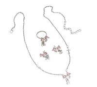 YIGZYCN Elegante set di gioielli da donna con fiocco in strass sofisticati in tre splendidi colori