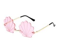 YIGZYCN Eleganti occhiali da sole protettivi a forma di conchiglia per donne e adolescenti, per matrimoni e occasioni speciali, Gold Frame Powder Sl