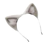 YIGZYCN Fasce per capelli a forma di orecchie di gatto in peluche fatte a mano, finta pelliccia, coda di simulazione, design di colore brillante per feste di Halloween