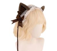 YIGZYCN Fasce per capelli da gattino con archi per cosplay, orecchie da gattino, fasce per capelli bianche, per cosplay, feste di compleanno