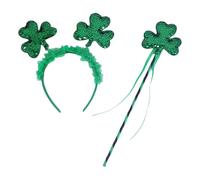 YIGZYCN Fascia da leprechaun irlandese con bacchetta luccicante e bacchetta scintillante, set di oggetti di scena per feste e folletti, regalo per feste irlandesi